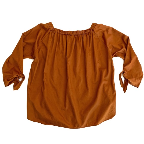 niko and… Deep Orange Tie-Sleeve Square Neck Blouse - Picture 5 of 14